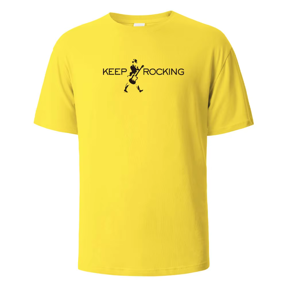 T-shirt imprimé Keep Rocking pour hommes et femmes, t-shirts d'été, 100% coton, col rond, surdimensi