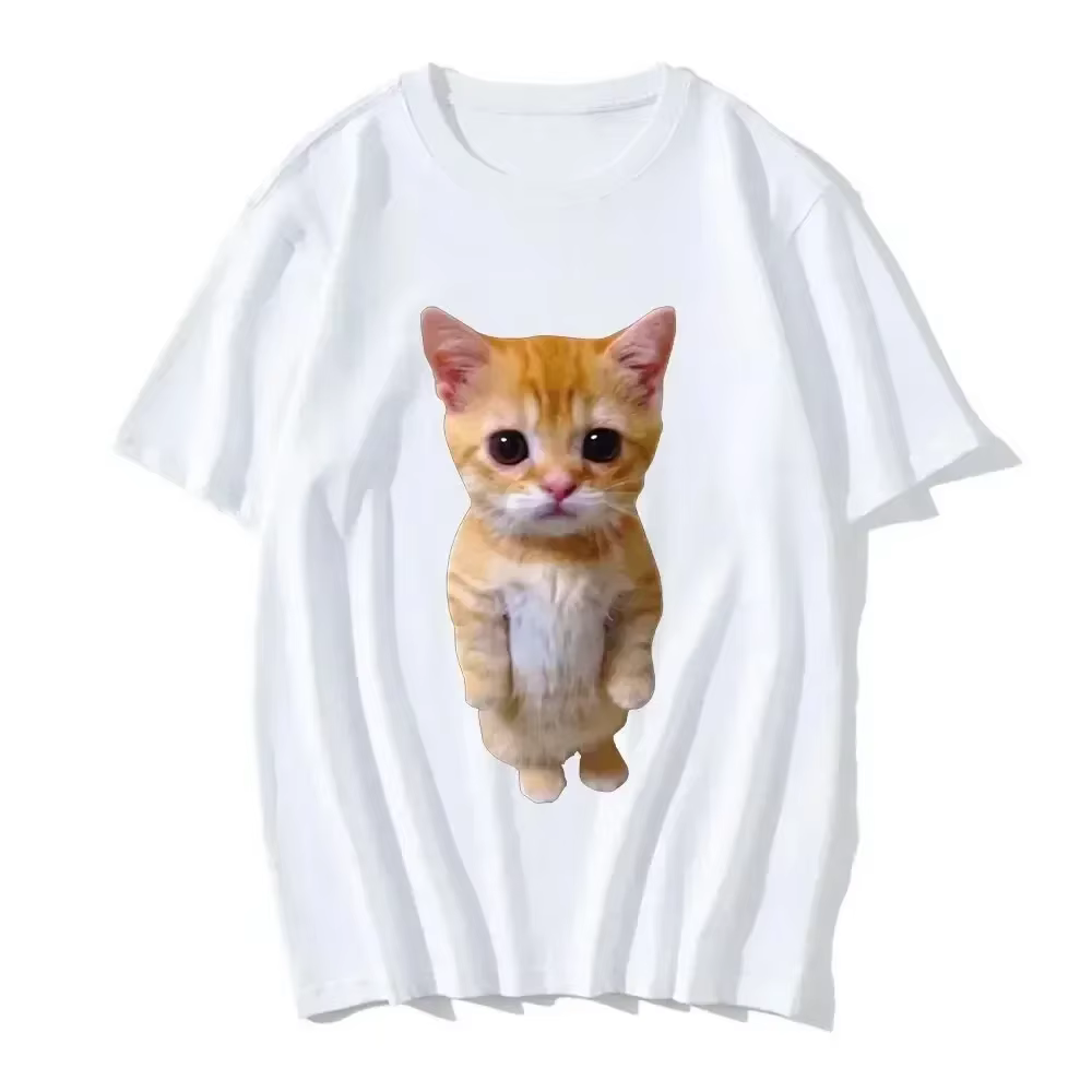 Chat drôle impression 3D femmes décontracté surdimensionné T-Shirt femmes hommes Harajuku t-shirts f