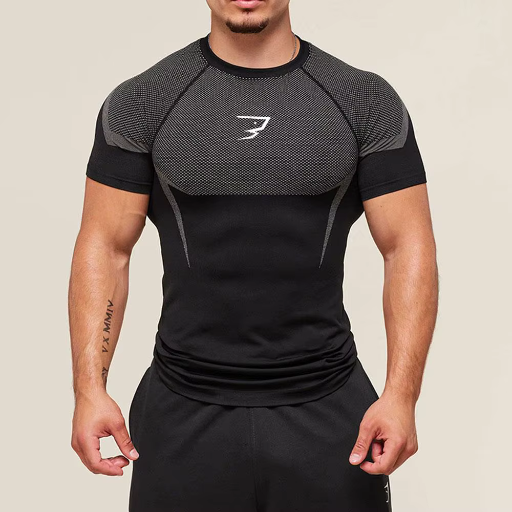 Nouveaux T-shirts de musculation pour hommes, chemise ajustée, respirante, à séchage rapide, vêtemen