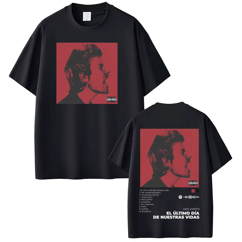 Dani Martín Concierto 25 ans Album T-shirts hommes femmes Vintage Hip Hop T-shirt coton à manches co