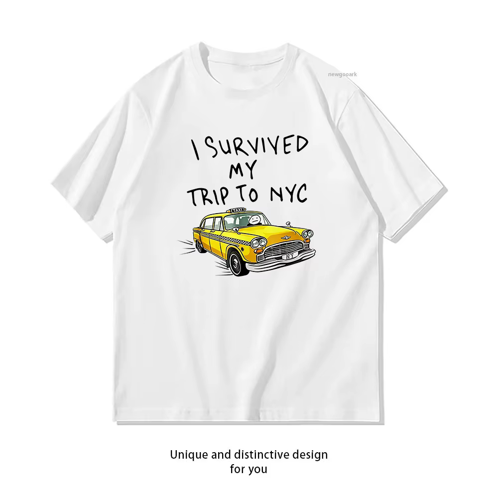 T-shirt « I Survived My Trip To NYC » : T-shirt Taxi Jaune de New York pour Femme et Homme, T-shirts