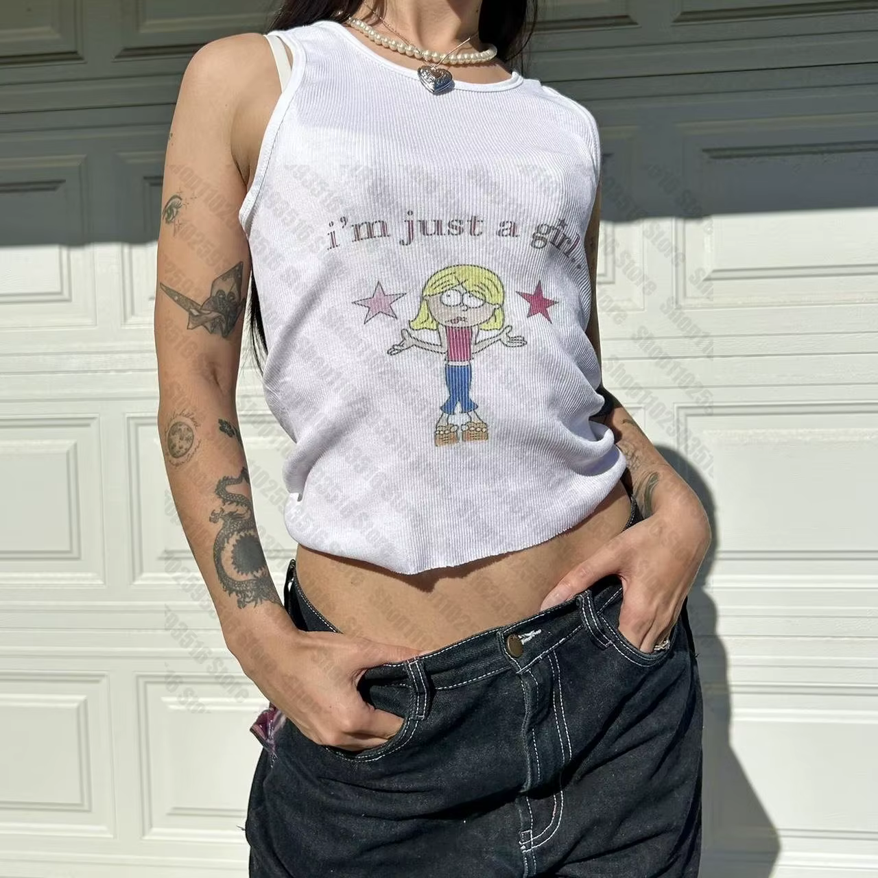 Haut court esthétique vintage avec bretelles pour femmes, vêtements grunge, anime des années 2000, Y