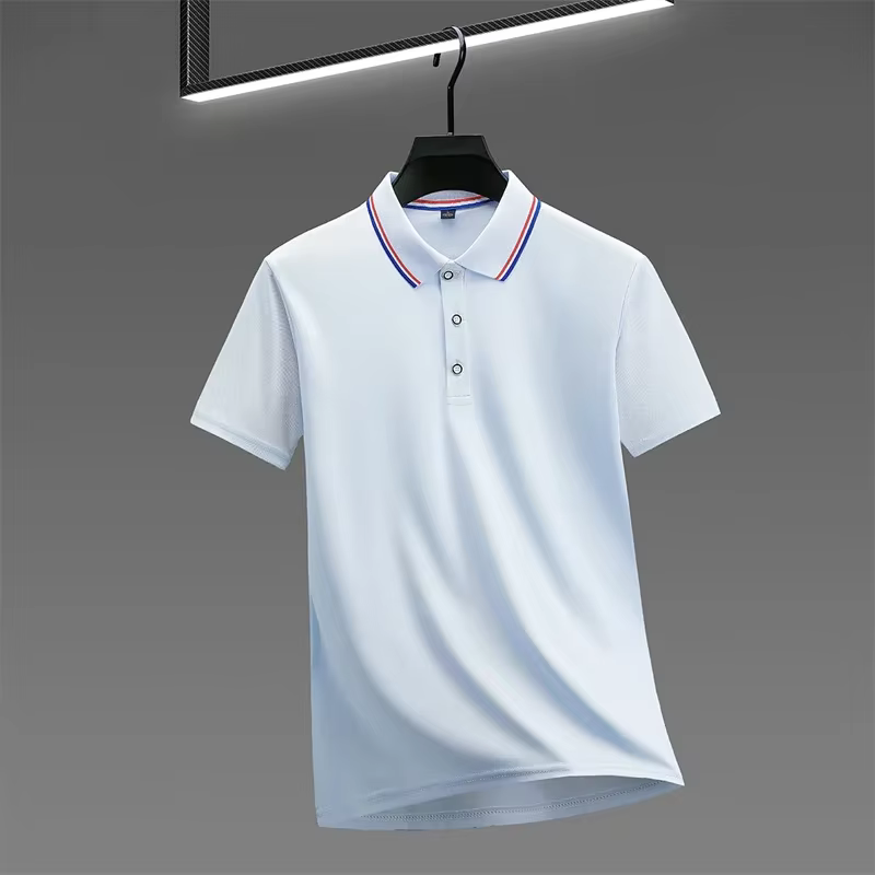 Polo décontracté à manches courtes pour hommes, couleur unie, à la mode, confortable et polyvalent, 