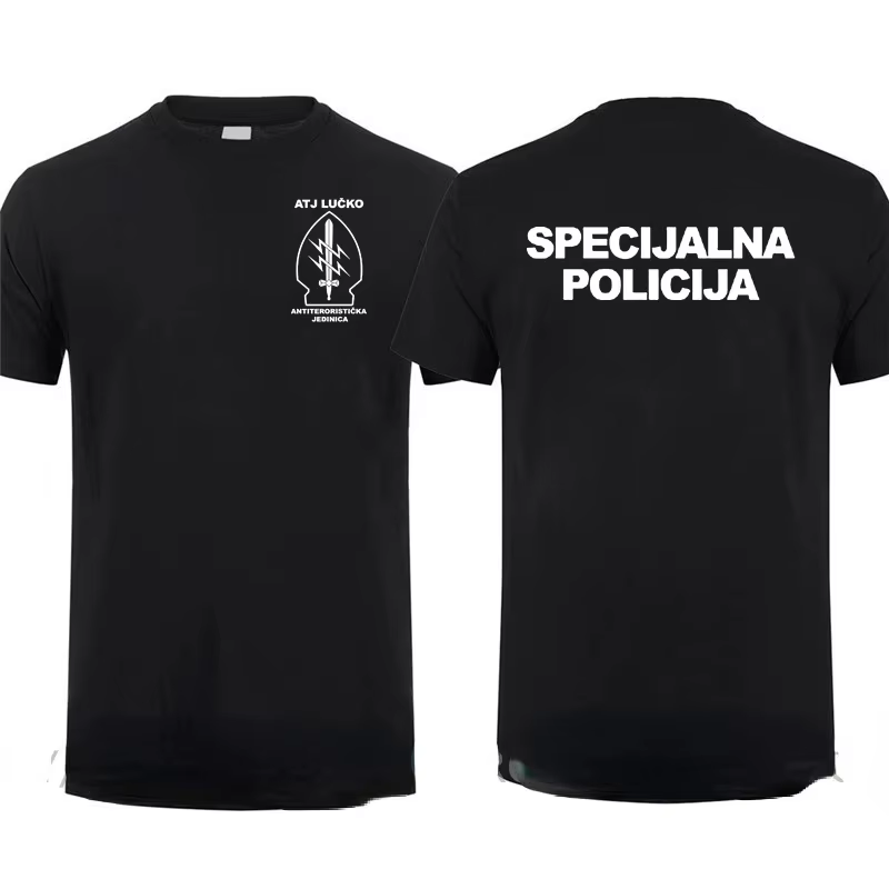 ATJ LUCKO-T-Shirt à Manches Courtes pour Homme, Décontracté, Patinage, Contre le Terrorisme, Unité d