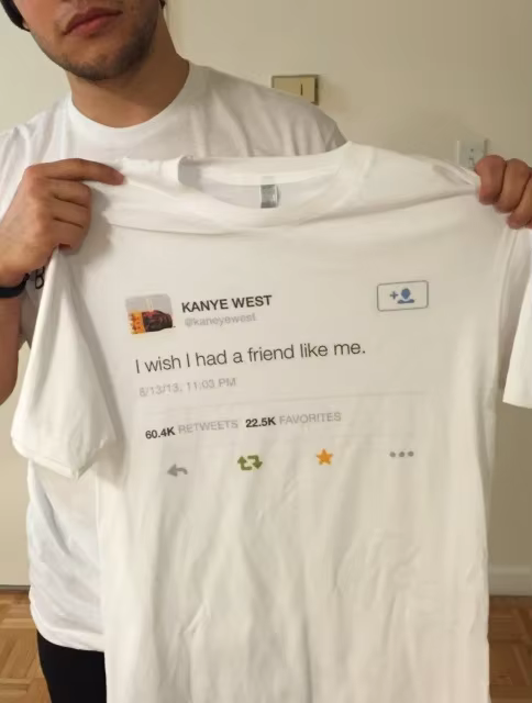 Je souhaite que je t'ai un ami comme moi t-shirt hommes été à manches courtes Tumblr mode imprimé t-