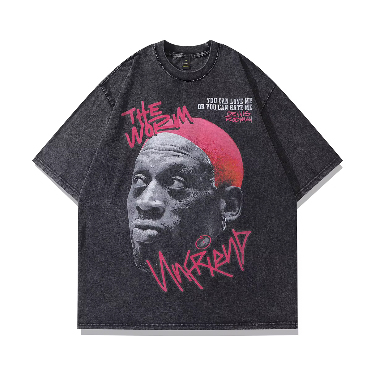 T-shirt manches courtes homme, streetwear, Hip Hop, Denhéritage Rodman, estival et à la mode, Haraju