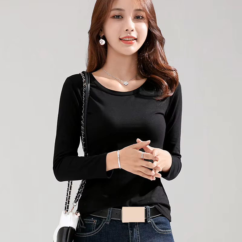 2023 flambant neuf T-shirt femme mince femmes T-shirt à manches longues pour femme mince hauts blanc