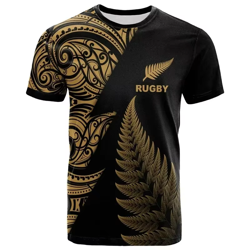 Été nouvelle-zélande Maori ballon de Rugby imprimé t-shirt Fitness sport hommes séchage rapide t-shi