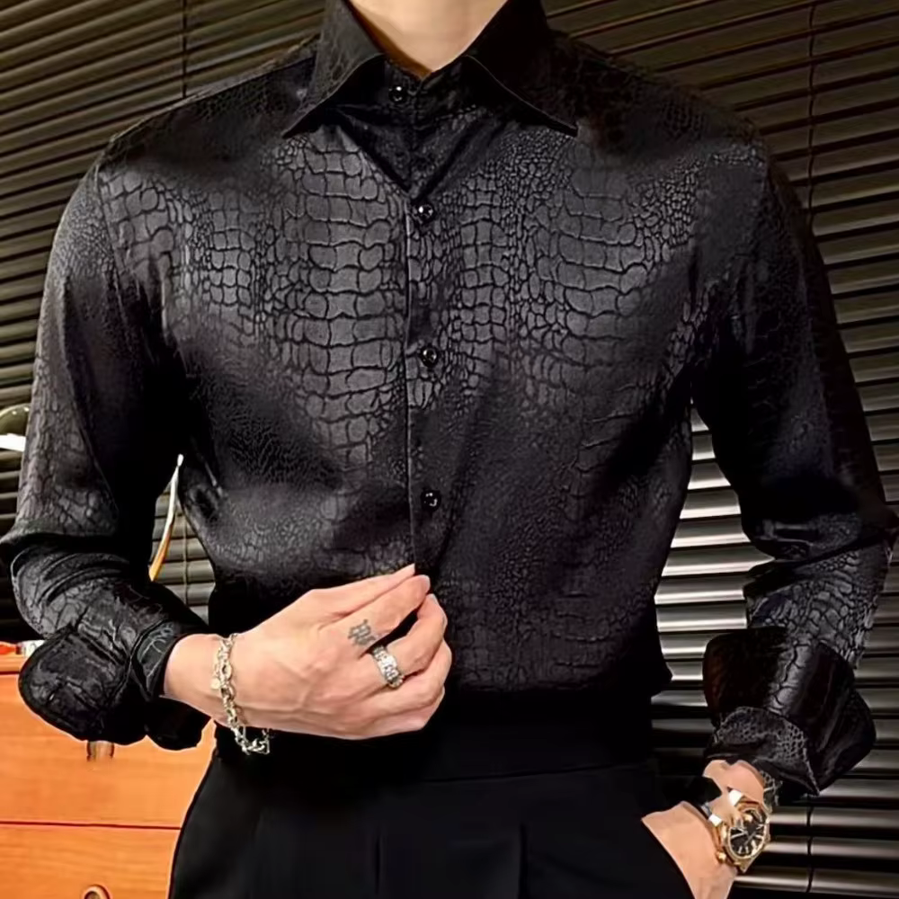 Col à revers à manches longues rétro imprimé léopard chemise britannique polyvalent chemise décontra