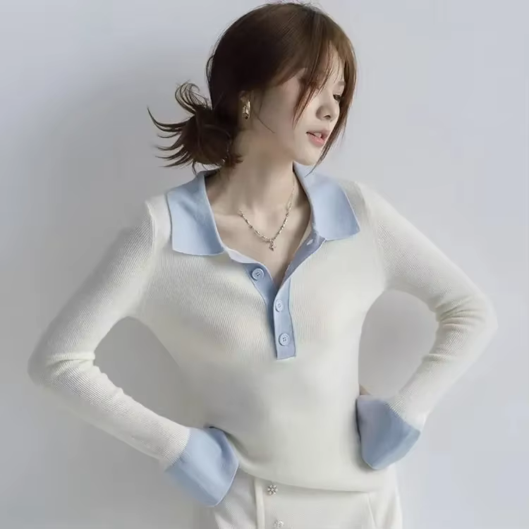 T-shirt à col polo pour femme, vêtements coréens bon marché, luxe Y, tendance, ventes de base, autom