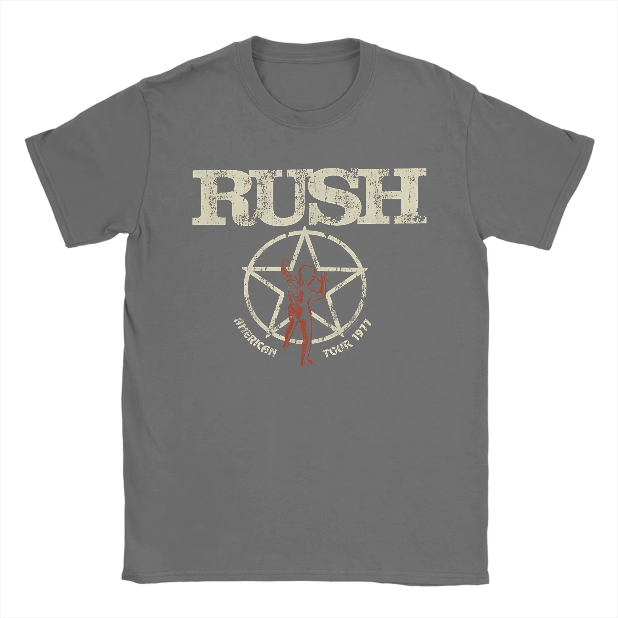 Rush Band T-shirt en coton pour hommes, T-shirt cool à col rond, vêtements à manches courtes, été