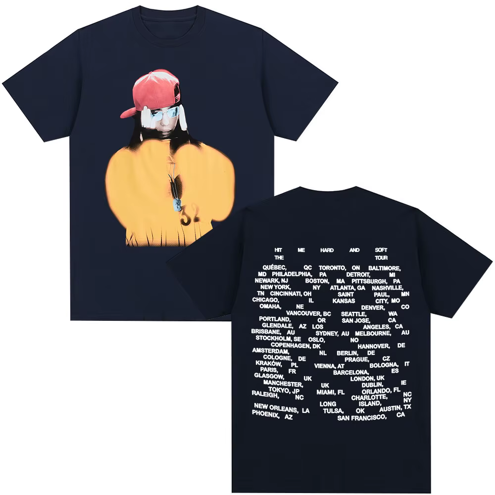 T-shirt Hit Me Hard and Soft Tour 2026 pour hommes et femmes, vêtements tendance Hip Hop Y2K, t-shir