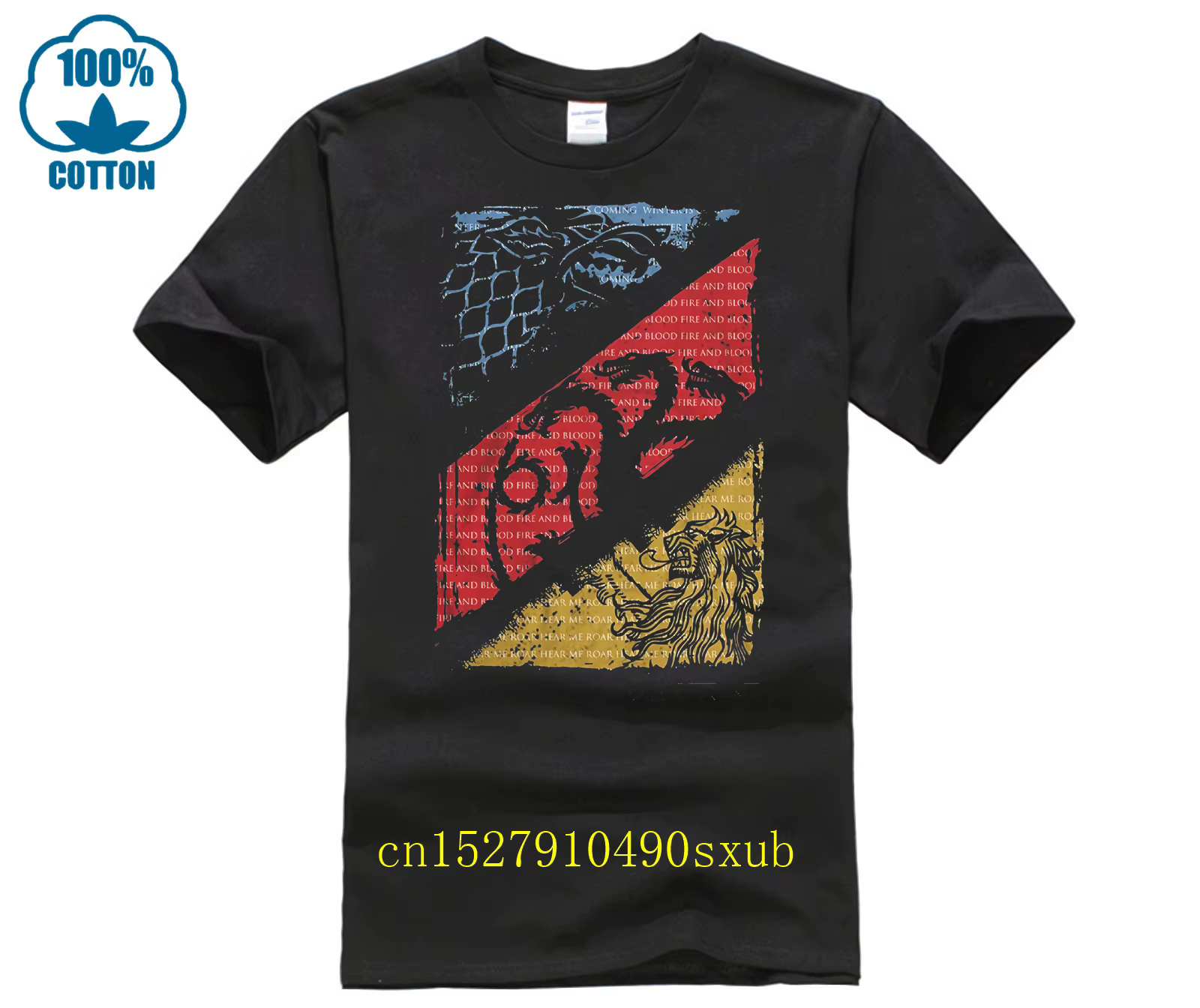 T-shirt manches courtes, vintage des années 80, à la mode, Game of Thrones fan de Movie House Stlava