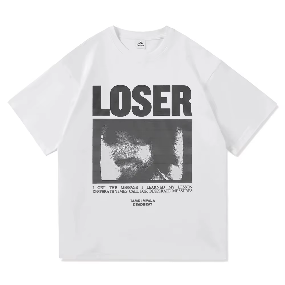 T-shirt unisexe en coton premium avec imprimé graphique Tame Impala Loser, merch de l'album Deadbeat