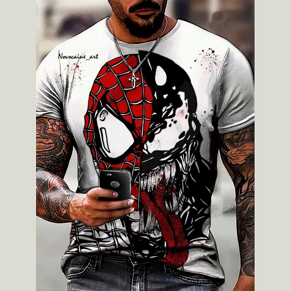 Été 3D imprimé hommes Marvel Venom hommes T-shirt vêtements T-shirt style décontracté à la mode cool