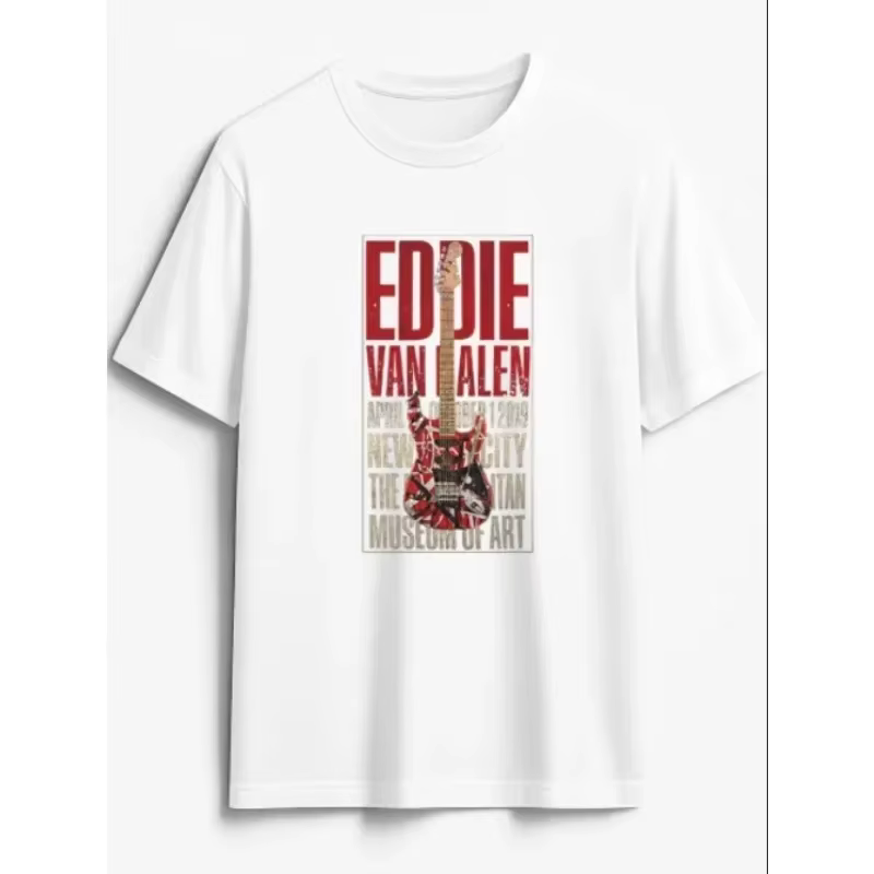 T-shirt homme Eddie Van Halen imprimé graphique coton décontracté unisexe Streetwear hommes vêtement