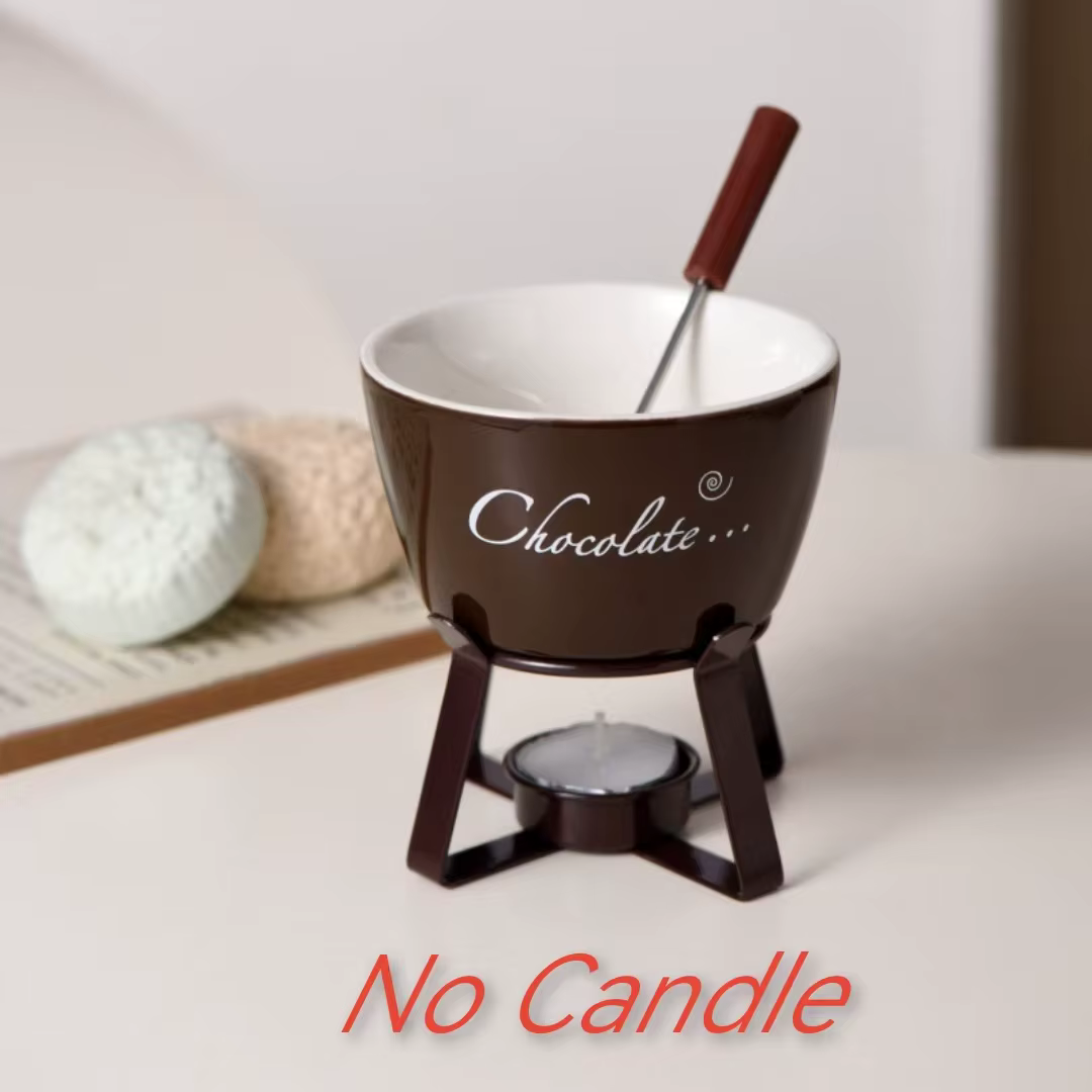 Pot à Fondue au chocolat en céramique, cadeau de saint-valentin, bol de fusion de crème glacée et de