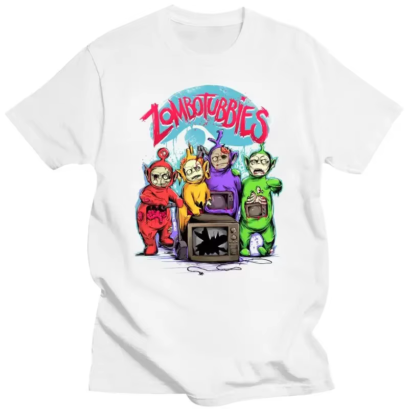 Zombotubbies-T-shirt de dessin animé vintage pour hommes et femmes, Économie graphiques Anime, Vêtem