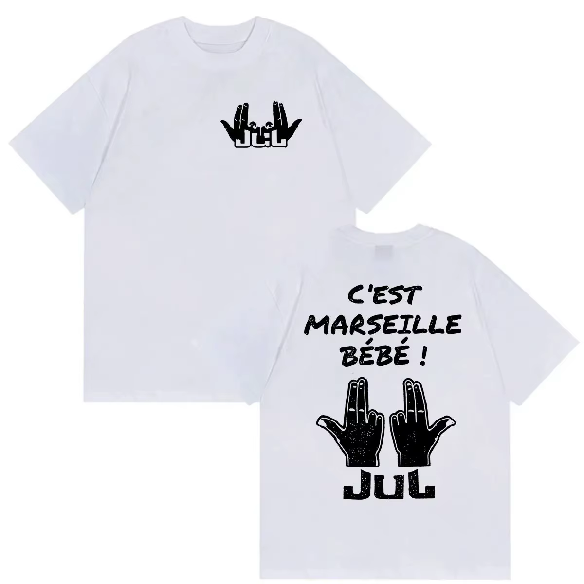 T-shirt d'été à manches courtes JUL C'est Marseille Bébé Album 2026, T-shirts imprimés unisexes, vêt