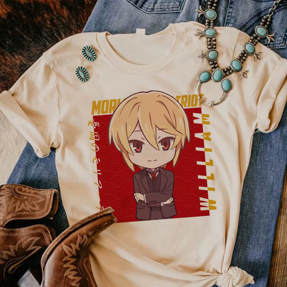 T-shirt Moriarty the Fosot pour femme, haut humoristique, manga, vêtements animés, 600
