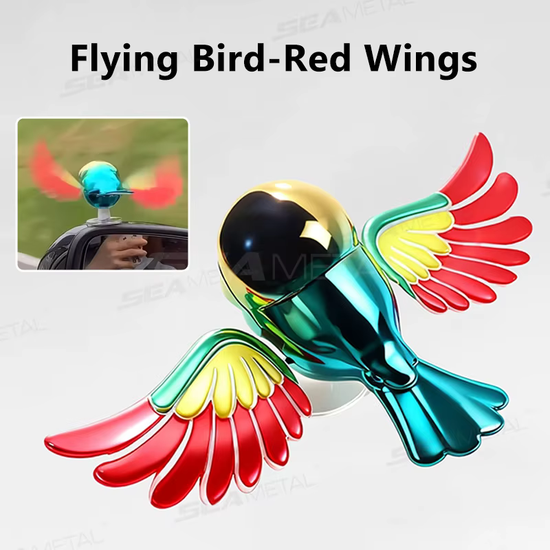 BLALION 2025 Nouvelle Décoration de Voiture Oiseau Volant Simulé, Aile Oscillante, Oiseau en Vol Ali