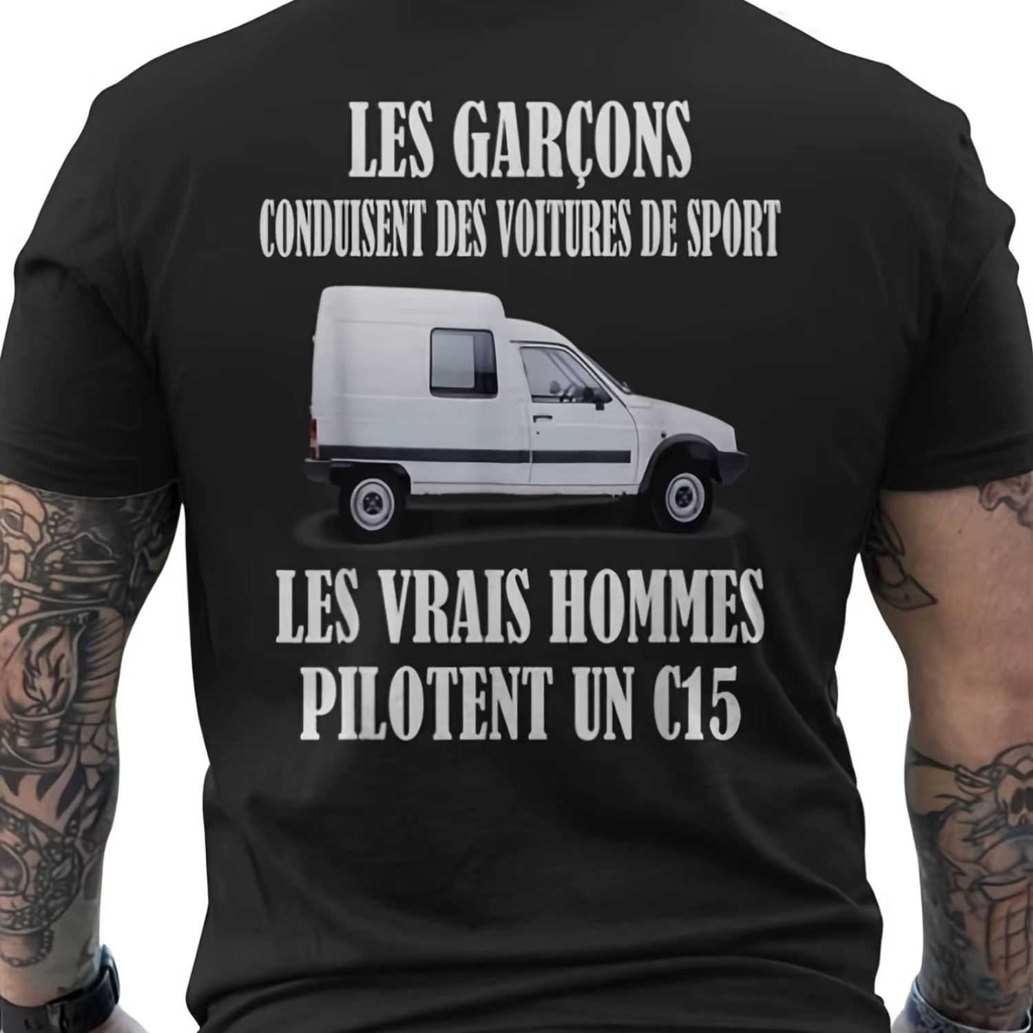 T-shirt drôle pour hommes avec citation sur la conduite en français - Boys Drive Sports Real Men Dri