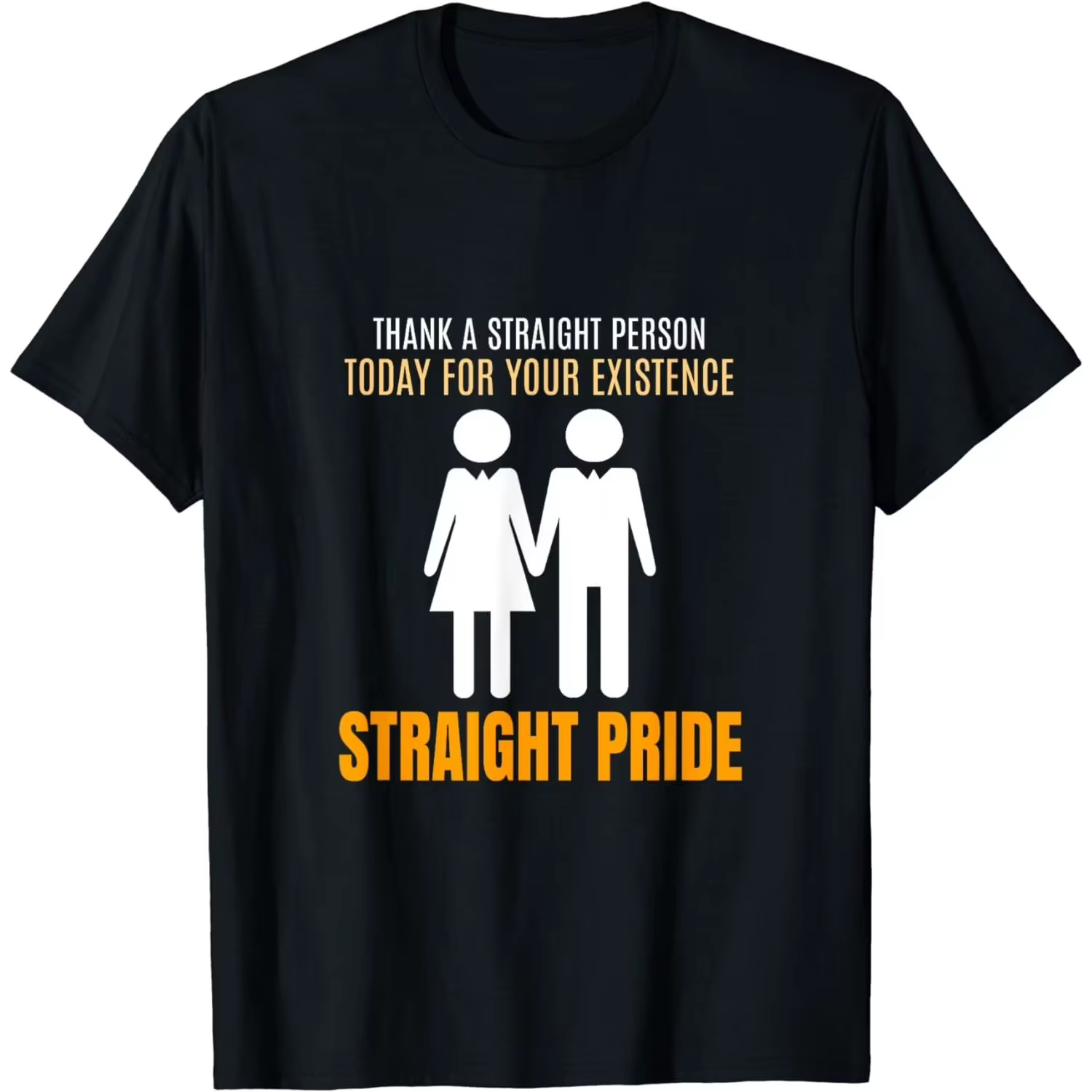 T-shirt graphique Straight Pride, col rond décontracté, avec inscription « Thank A Straight Person F