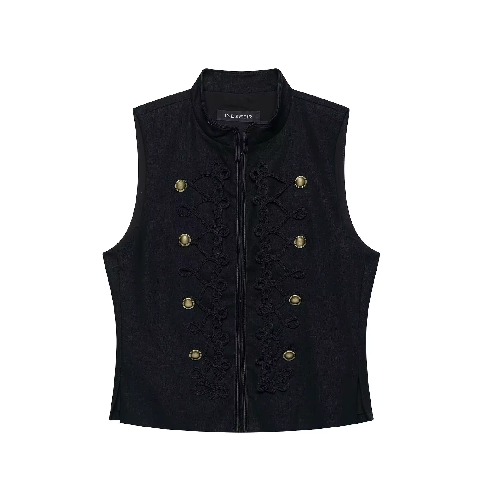 Nouvelle Chemise Noire Sans Manches Boutonnée Slim pour Femme – Collection Été 2026 – Chic Décontrac
