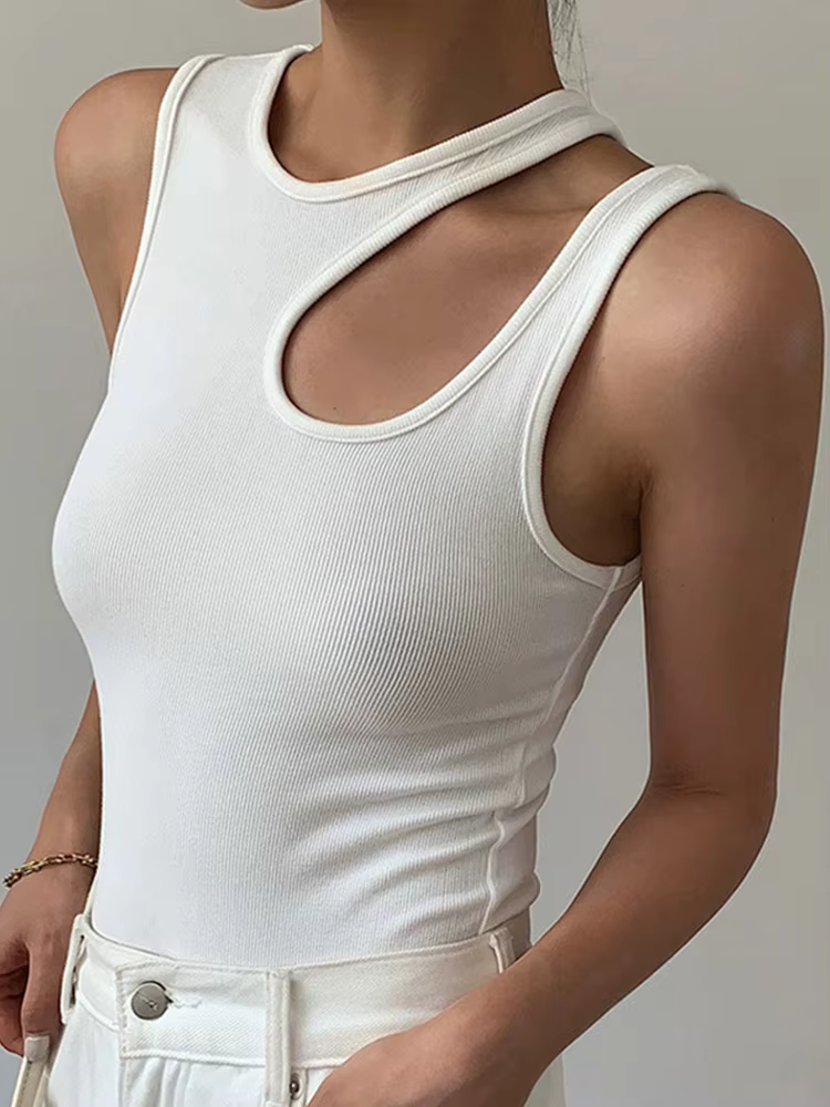 T-shirt court blanc Y2K pour femmes, vêtement estival et décontracté, à la mode, 2024