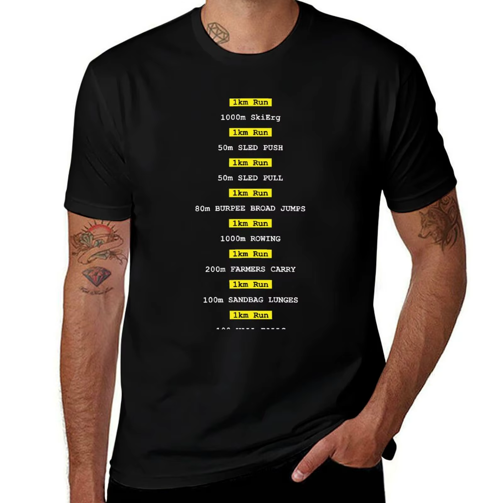 Hyrox T-Shirt Fitness T-Shirt homme décontracté chemise course homme t