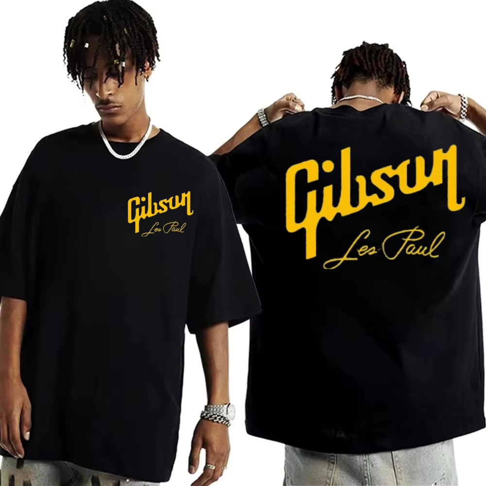 Gibson 1894 Rock Style Gibson Paul Gibson T-shirt en coton pur pour homme Gibson 1894 Rock T-shirt e
