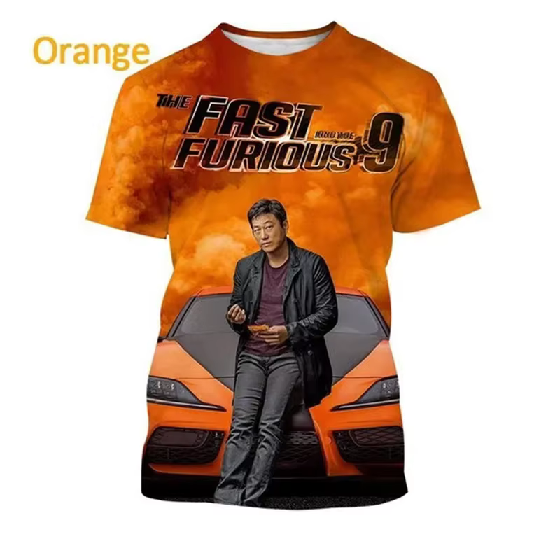 T-shirt Fast and Furious pour hommes et femmes, imprimé en 3D, manches courtes, film décontracté, t-