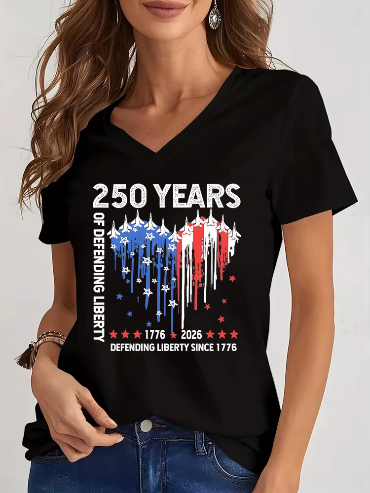 T-shirt du 4 juillet pour femmes, 250e anniversaire de l'Amérique, T-shirt avec motif drapeau améric