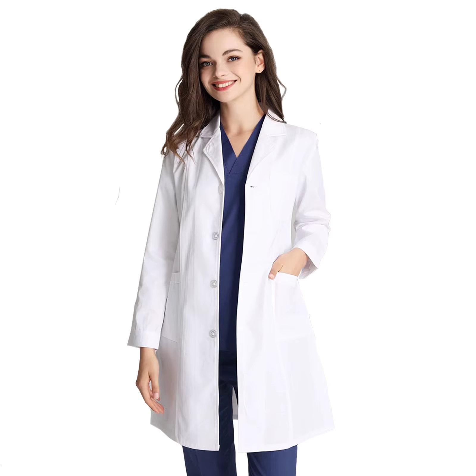 Blouse Blanche Lycée Blouse Chimie Femme, Blouse Laboratoire Coton Manche Longue Blouse Blanche Coll