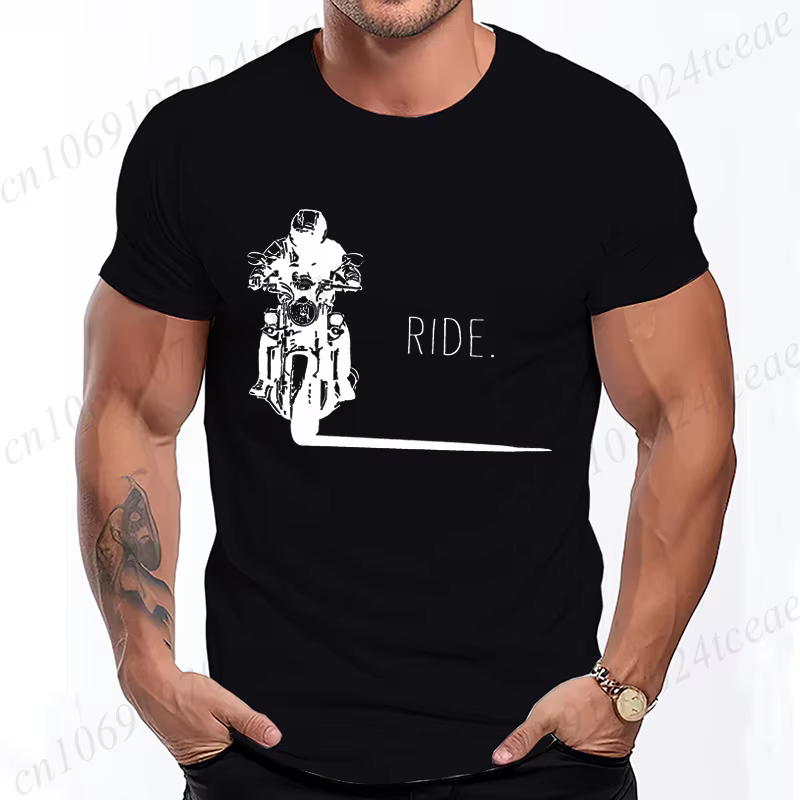 Hommes décontracté moto graphique T-Shirts homme rue été Harajuku t-shirt moto Racer Vintage rétro v