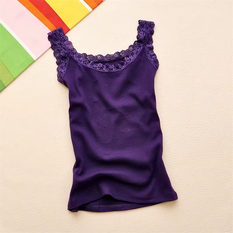 Été femmes sans manches débardeurs moulante tempérament Sexy dentelle Patchwork t-shirt gilet débard