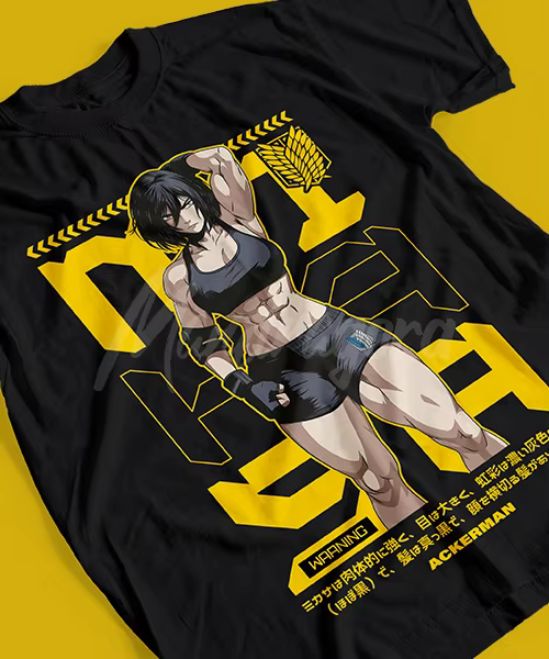 T-shirt pour l'attaque des titans Mikasa Ackerman GYM