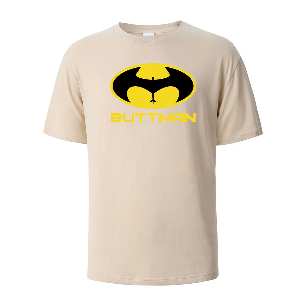 T-shirt imprimé Buttman pour hommes et femmes, t-shirts d'été, 100% coton, col rond, surdimensionné,