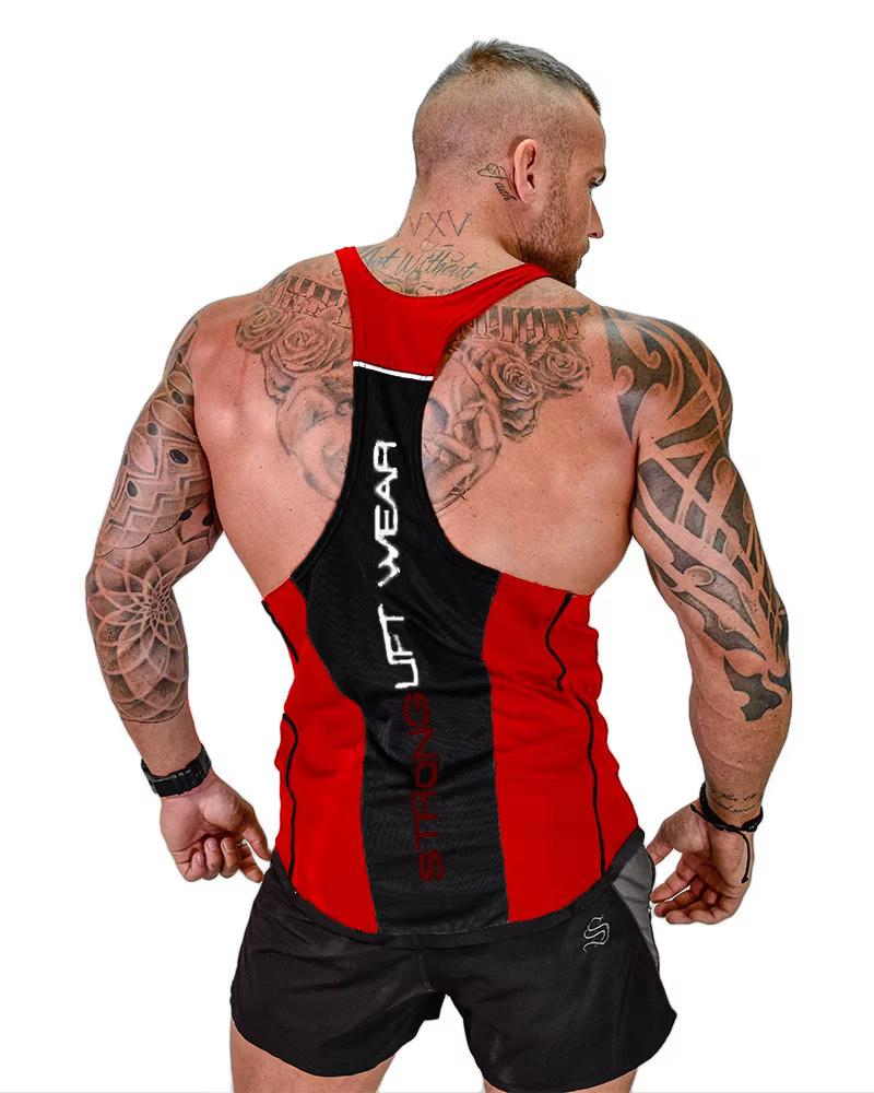 Débardeur de sport pour homme, musculation, course à pied, entraînement, extensible, respirant, t-sh