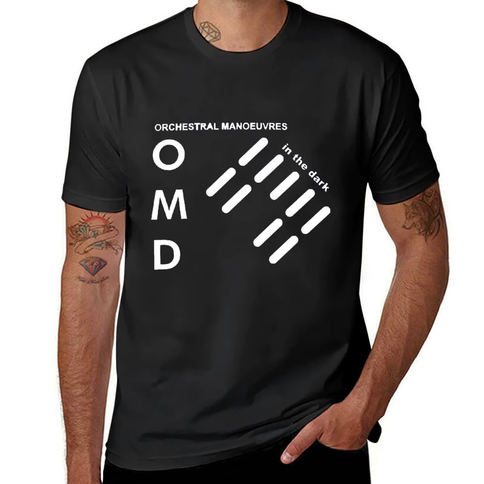 T-shirt OMD en coton uni pour hommes, vêtements d'été