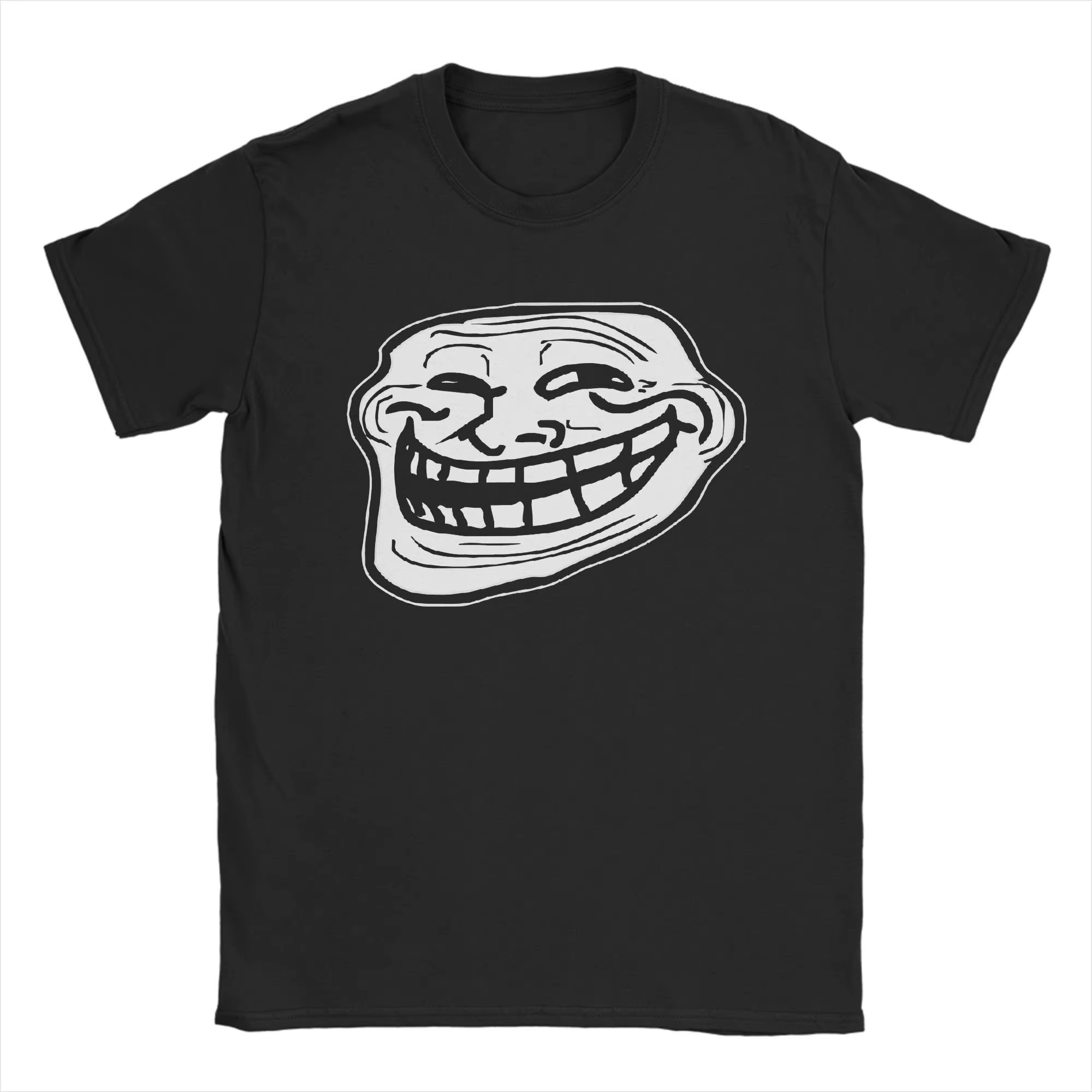 Creative Troll Face Memes T-Shirt drôle pour hommes col rond 100% coton T-Shirt bande dessinée Humor