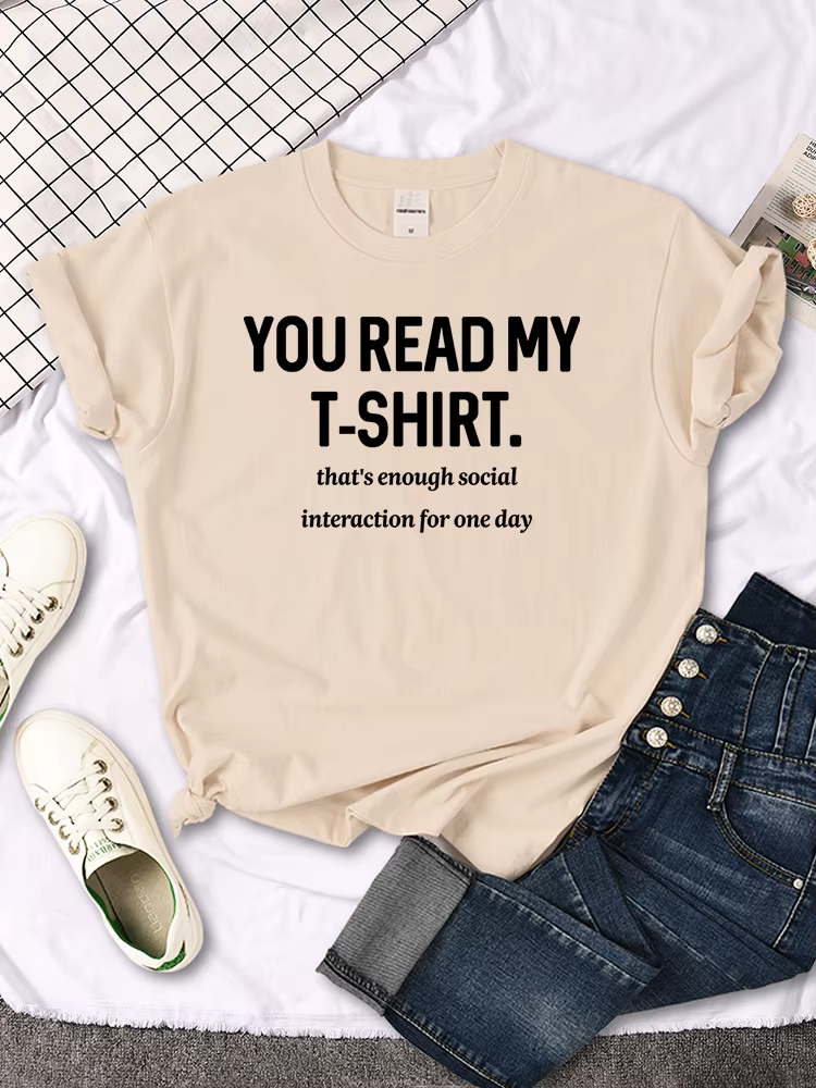 T-shirt You Read My pour femmes, col rond, créatif, décontracté, essentiel, tendance de la mode, con