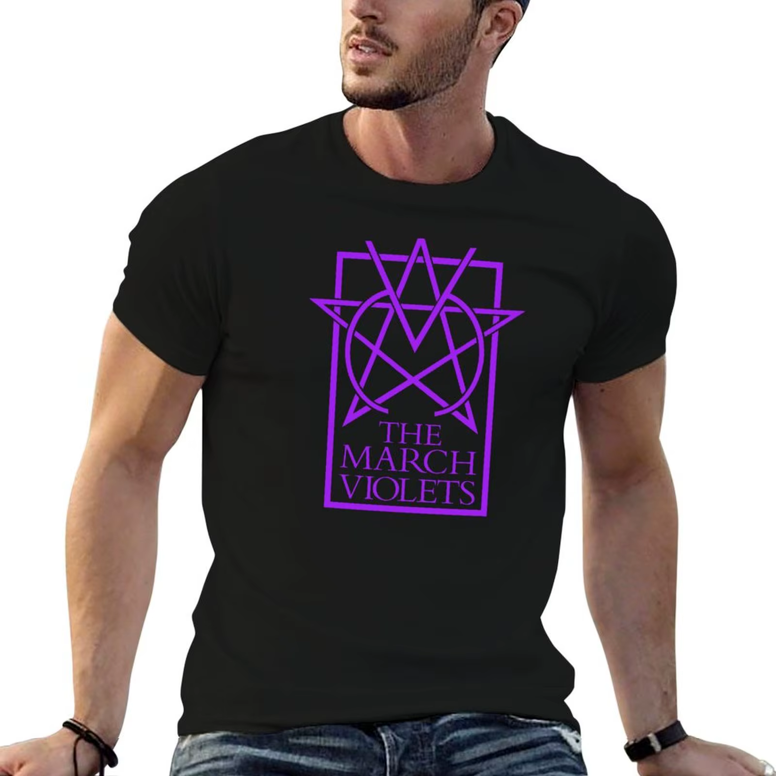 The March Violets - Logo - T-shirt violet pour homme, t-shirts d'été en coton, t-shirts graphiques d