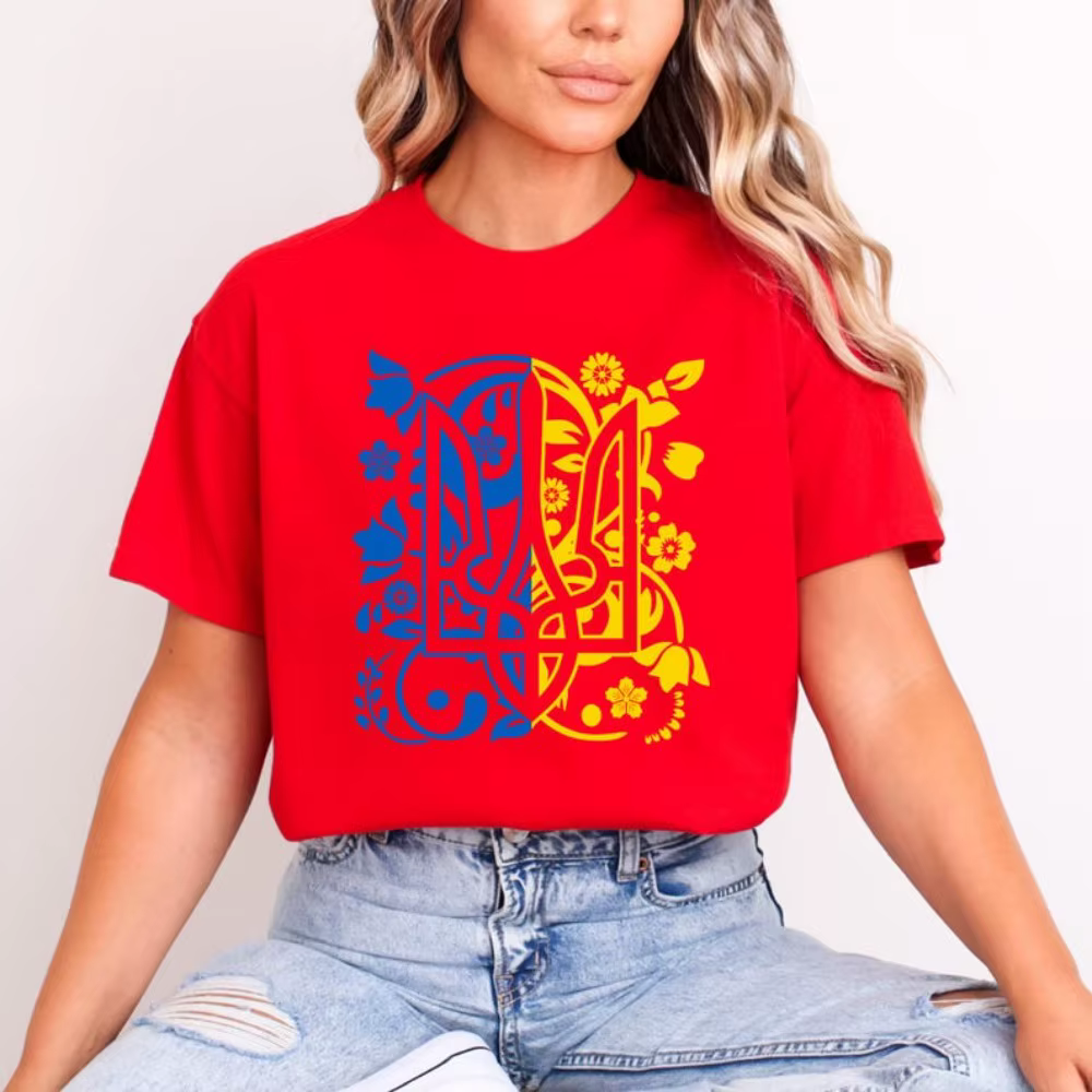 Homme Ukraine Trident coton t-shirt patriotique patrimoine graphique chemise été à manches courtes c