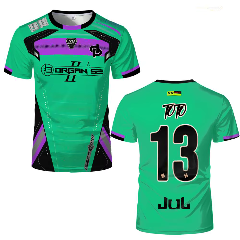 Nouveau JUL Marseille Rap maillot imprimé 13 organiser Hip Hop Football T-Shirt uniforme d'entraînem