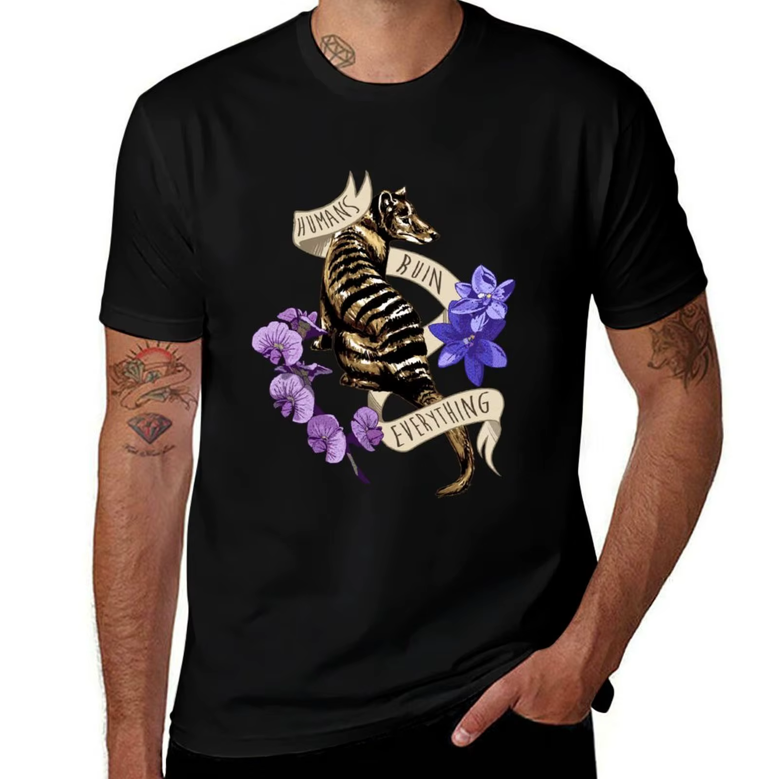 T-shirt Thylacine's Lament, décontracté, ample, pour un usage quotidien