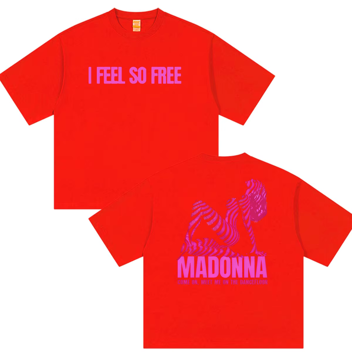 Madonna I Feel So Free Tour 2026 T-shirts graphiques pour hommes et femmes, T-shirt Vintage à manche