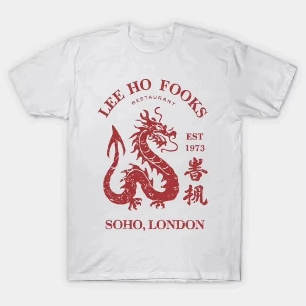 T-shirt Lee Ho Fooks Retro Restaurant, édition remasterisée, en coton, pour couple, chemise décontra