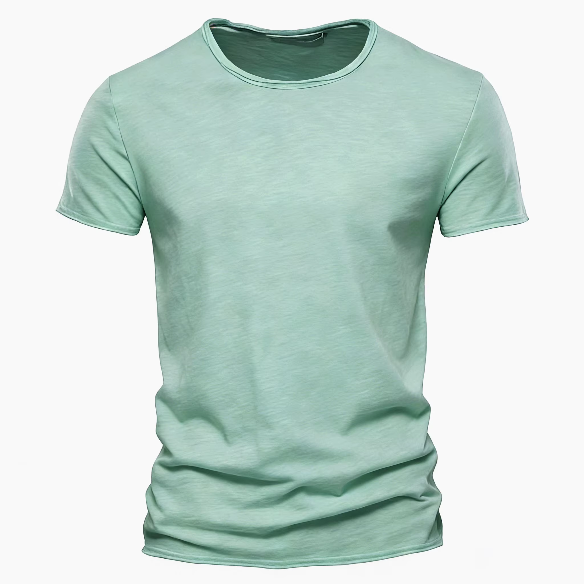Qualité de la marque100% coton t shirt homme de marque Col en V mode homme Coupe ajustée Soild T-shi