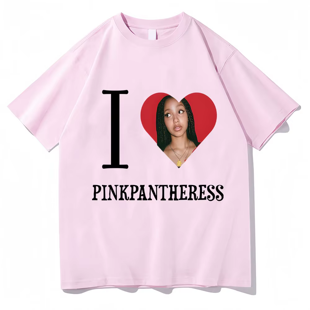 T-shirt manches courtes homme et femme, décontracté, en coton, à la mode, I LOVE PINKPANprogression 